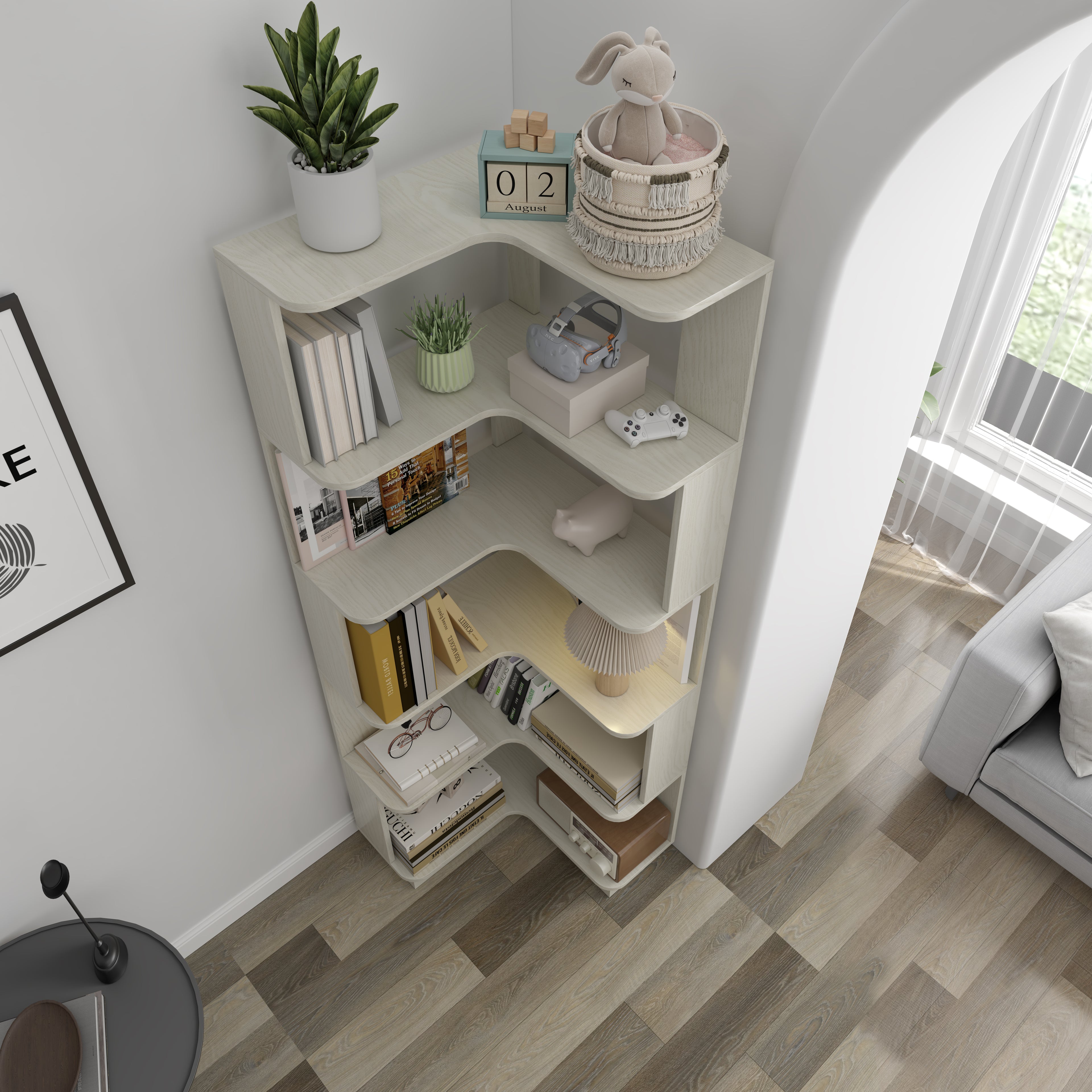 Oydis Corner Bookshelf
