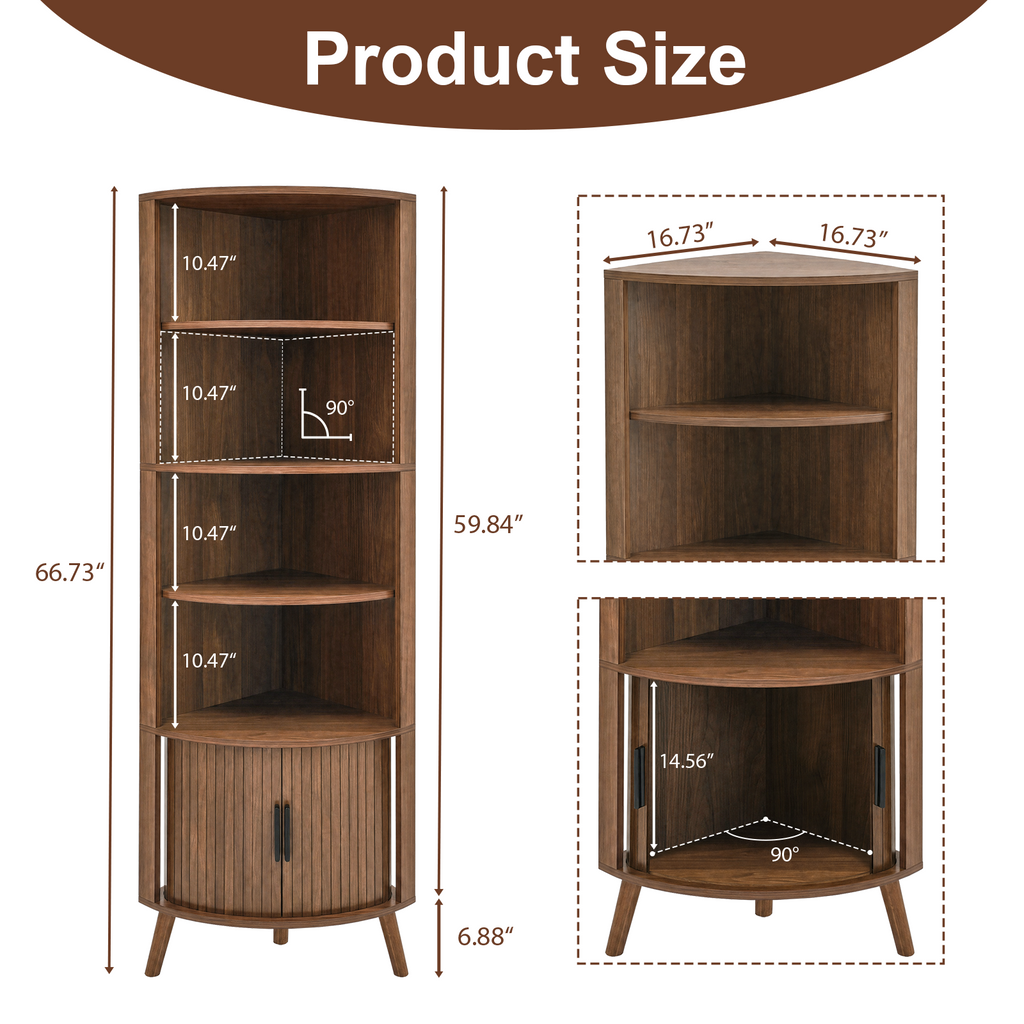 Ase Corner Walnut Bookshelf