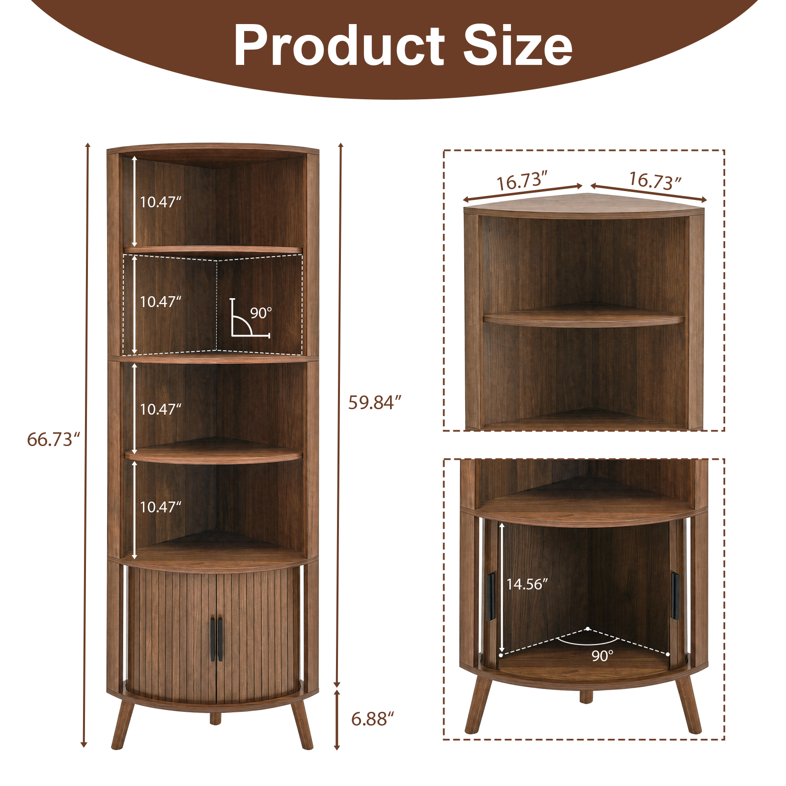 Ase Corner Walnut Bookshelf