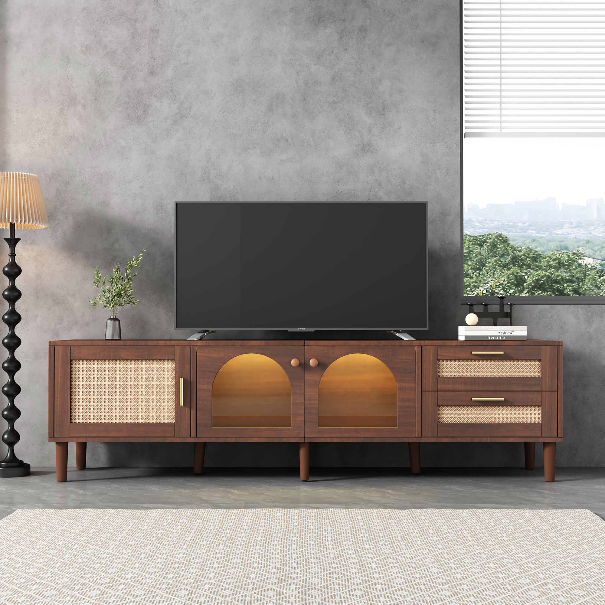 Jorun Storage Solid Wood TV Stand
