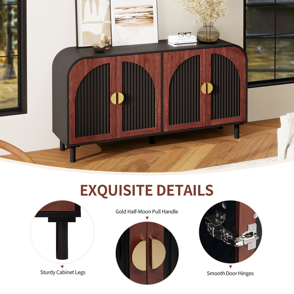 Disa Arched Solid Wood Cabinet