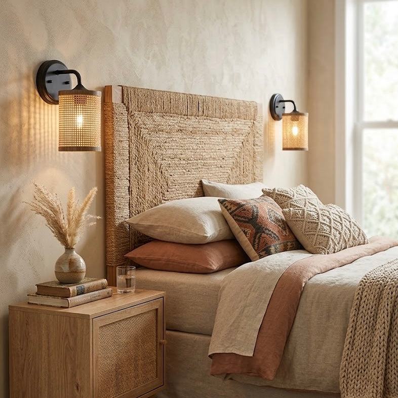 Cilla Rattan Wall Sconce