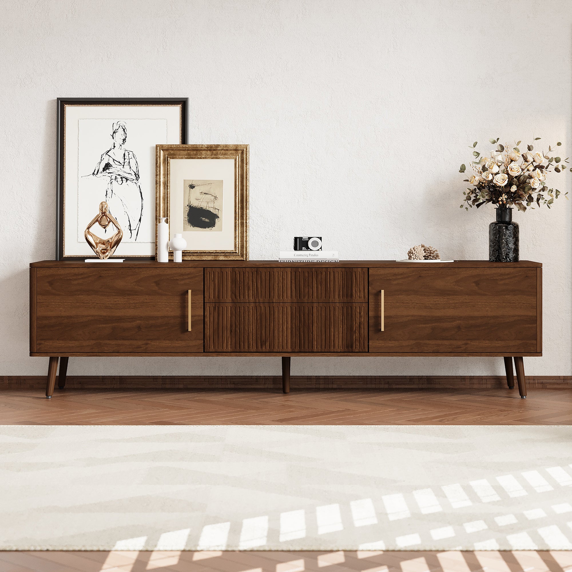 Selma Storage Solid Wood TV Stand