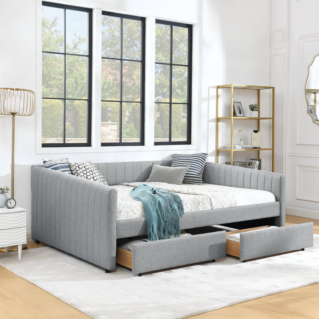 Lykke Linen Queen Bed Frame