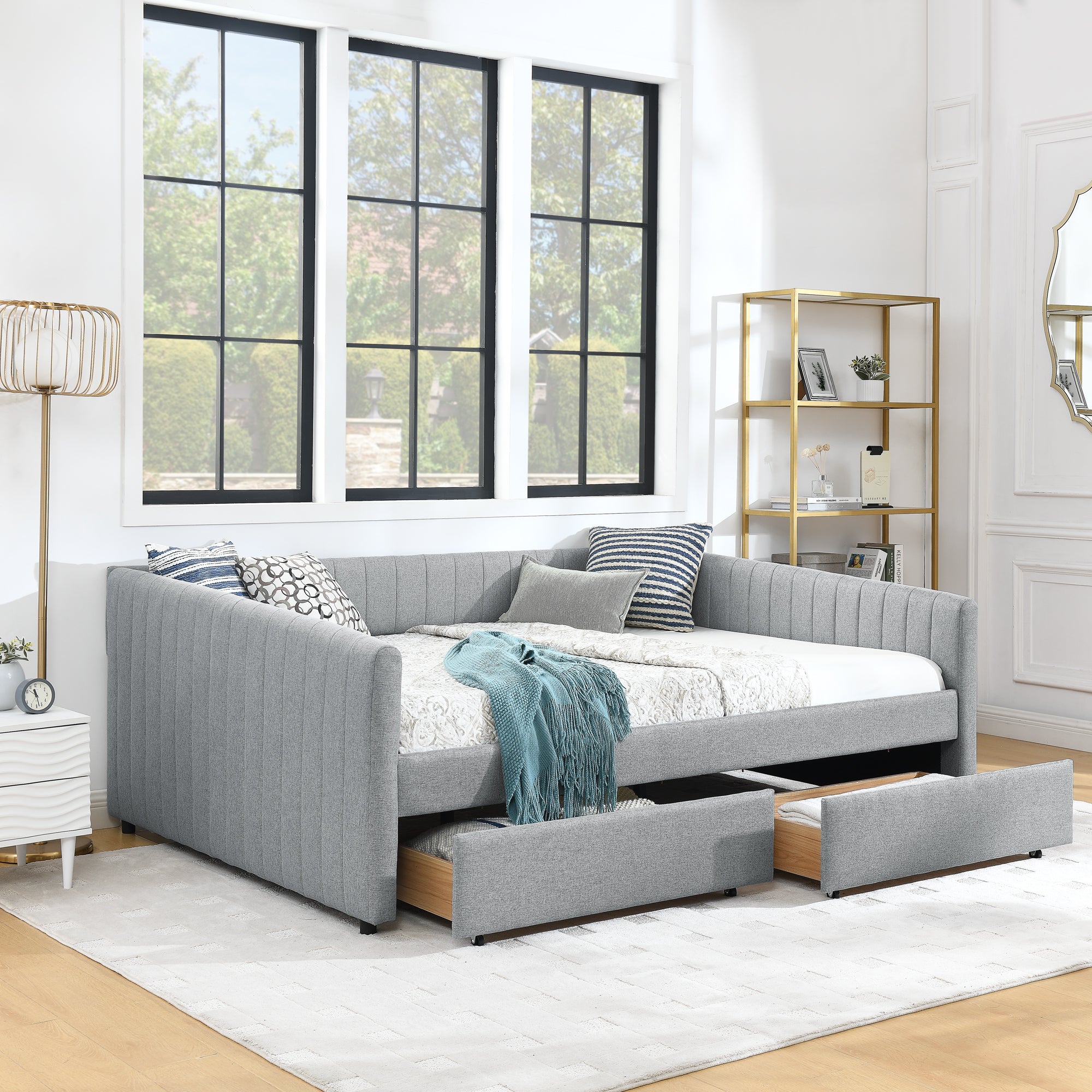 Lykke Linen Queen Bed Frame