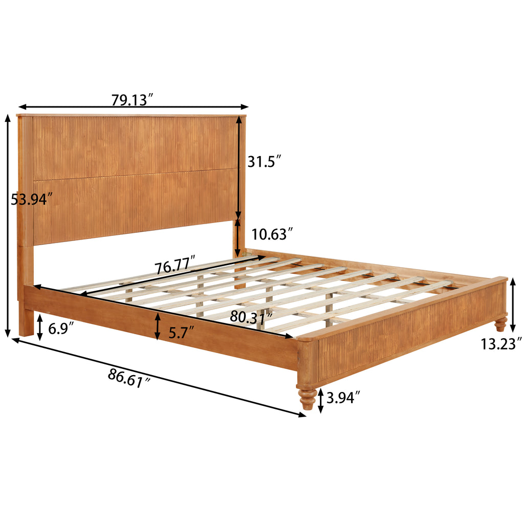 Orla Solid Wood King Platform Bed Frame