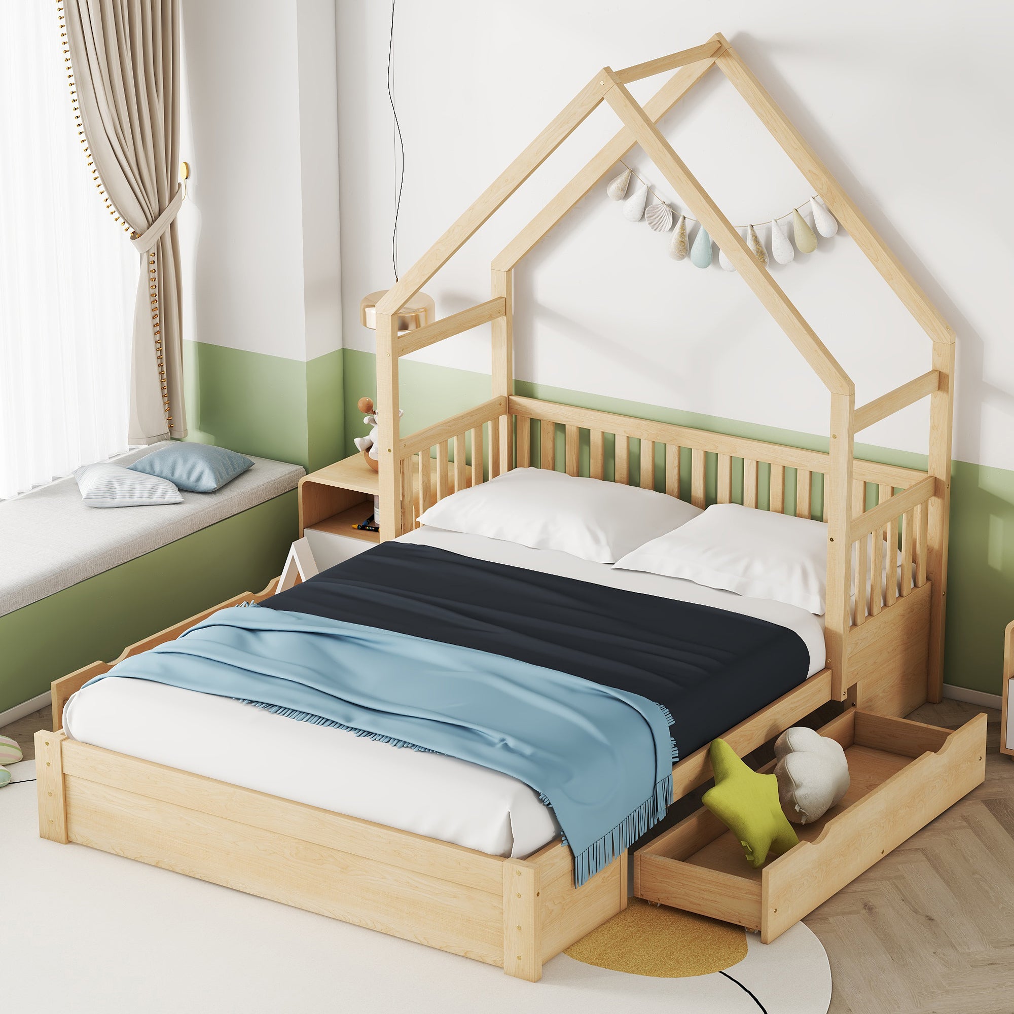 Jorun Solid Wood Queen Platform Bed Frame