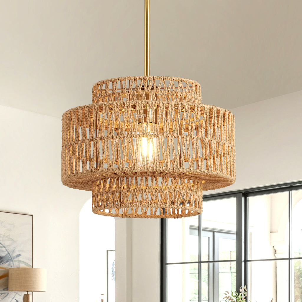 Eyja Rattan Chandelier