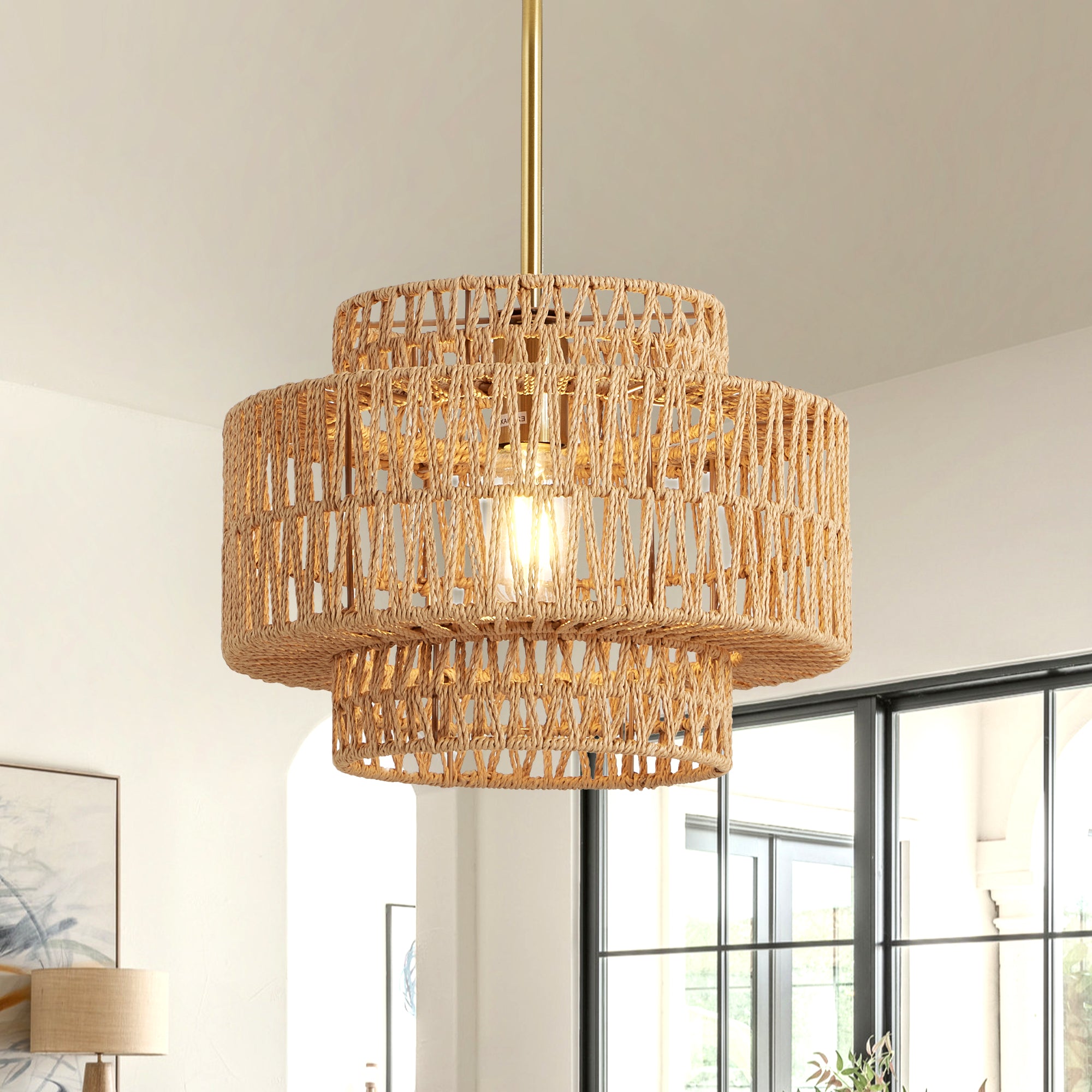 Eyja Rattan Chandelier