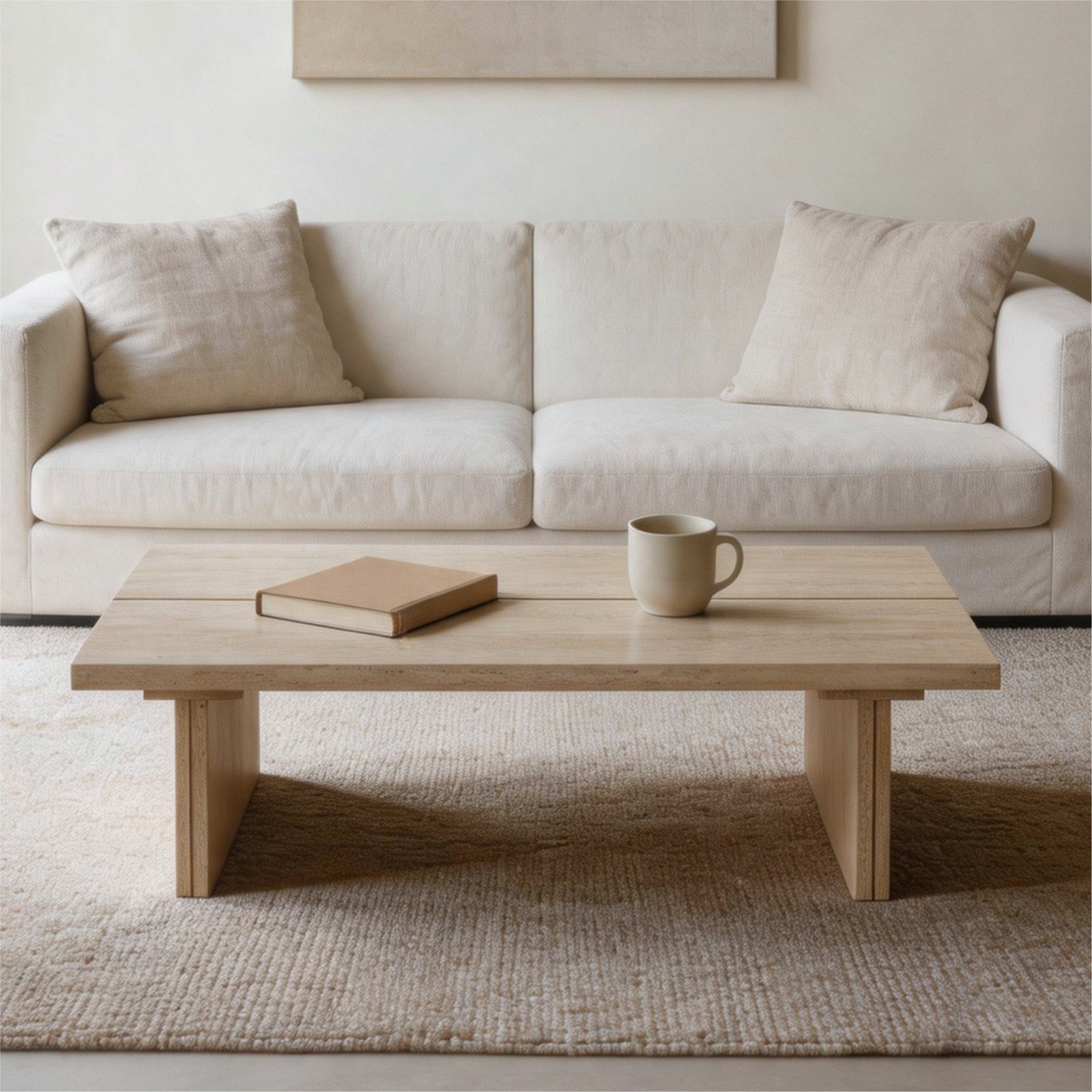 Brynn Travertine Coffee Table