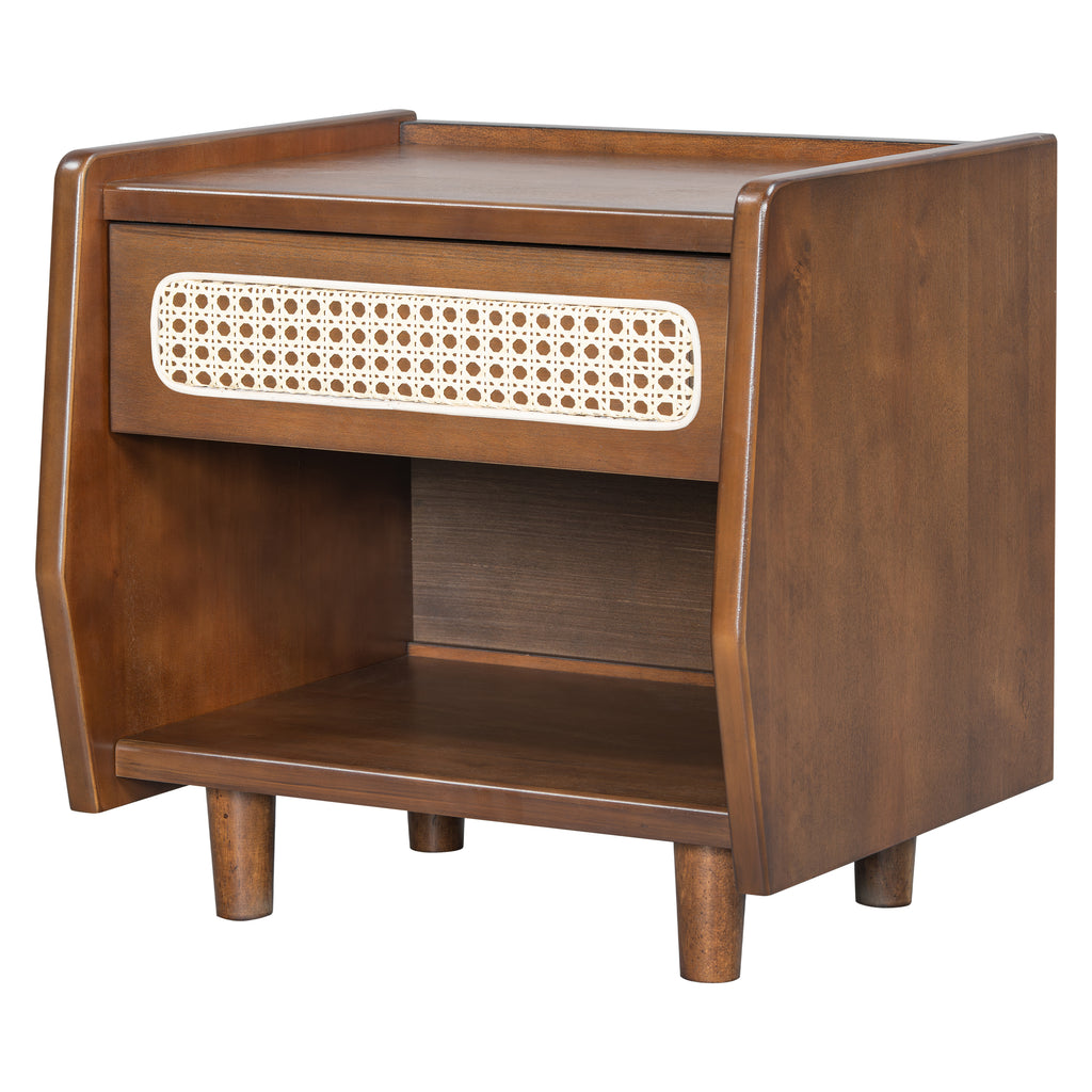 Ebba Storage Walnut Nightstand