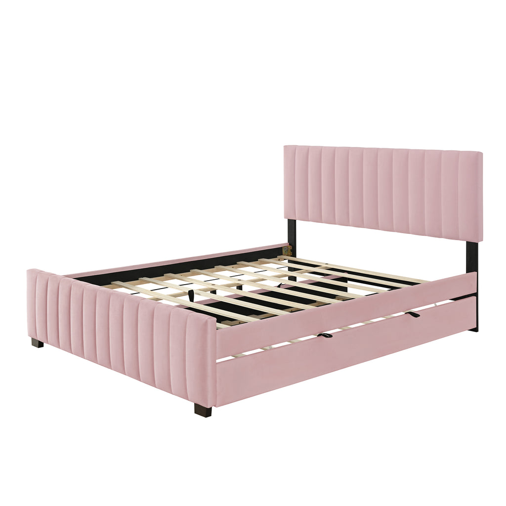 Vera Velvet Queen Platform Bed Frame