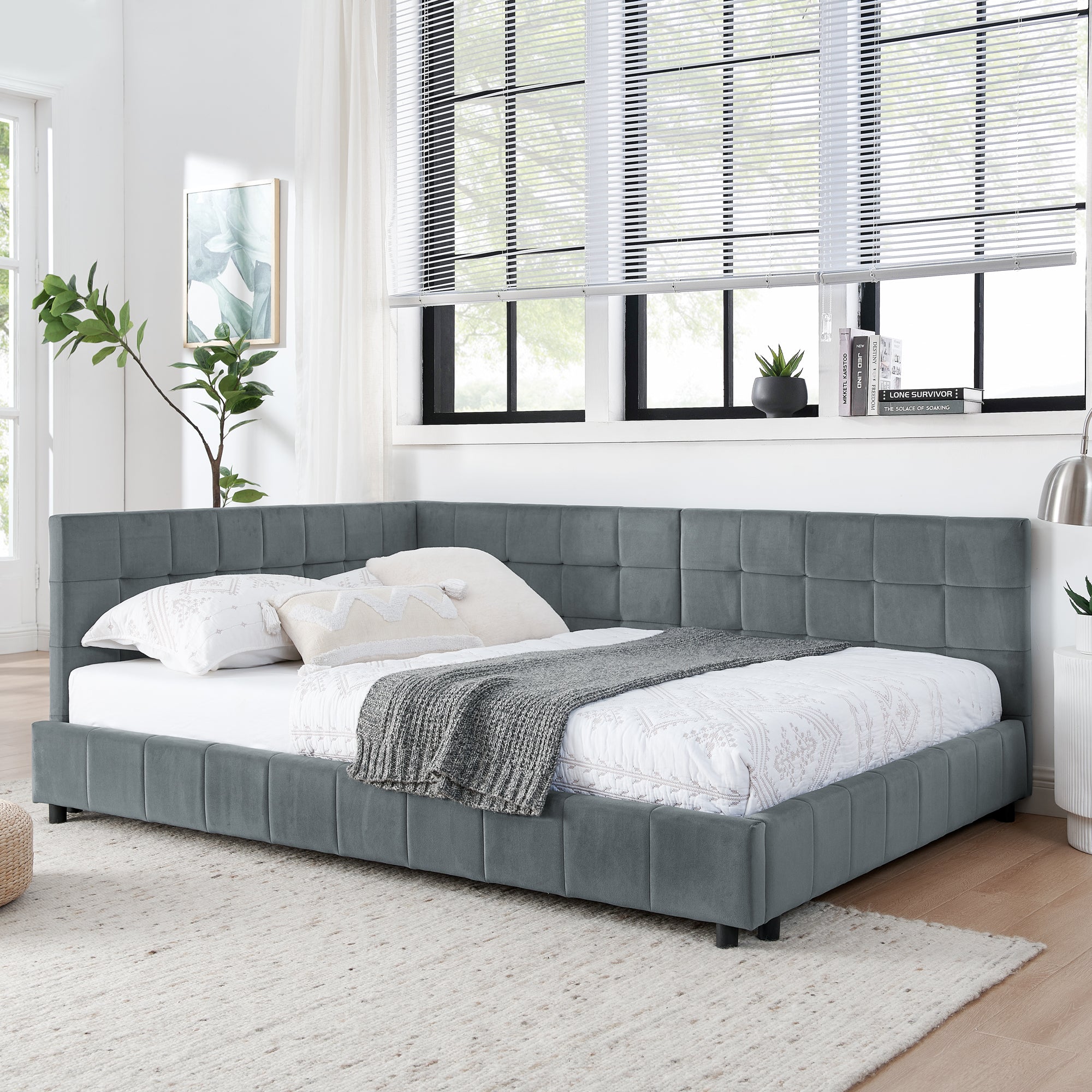 Gerd Velvet Full Bed Frame