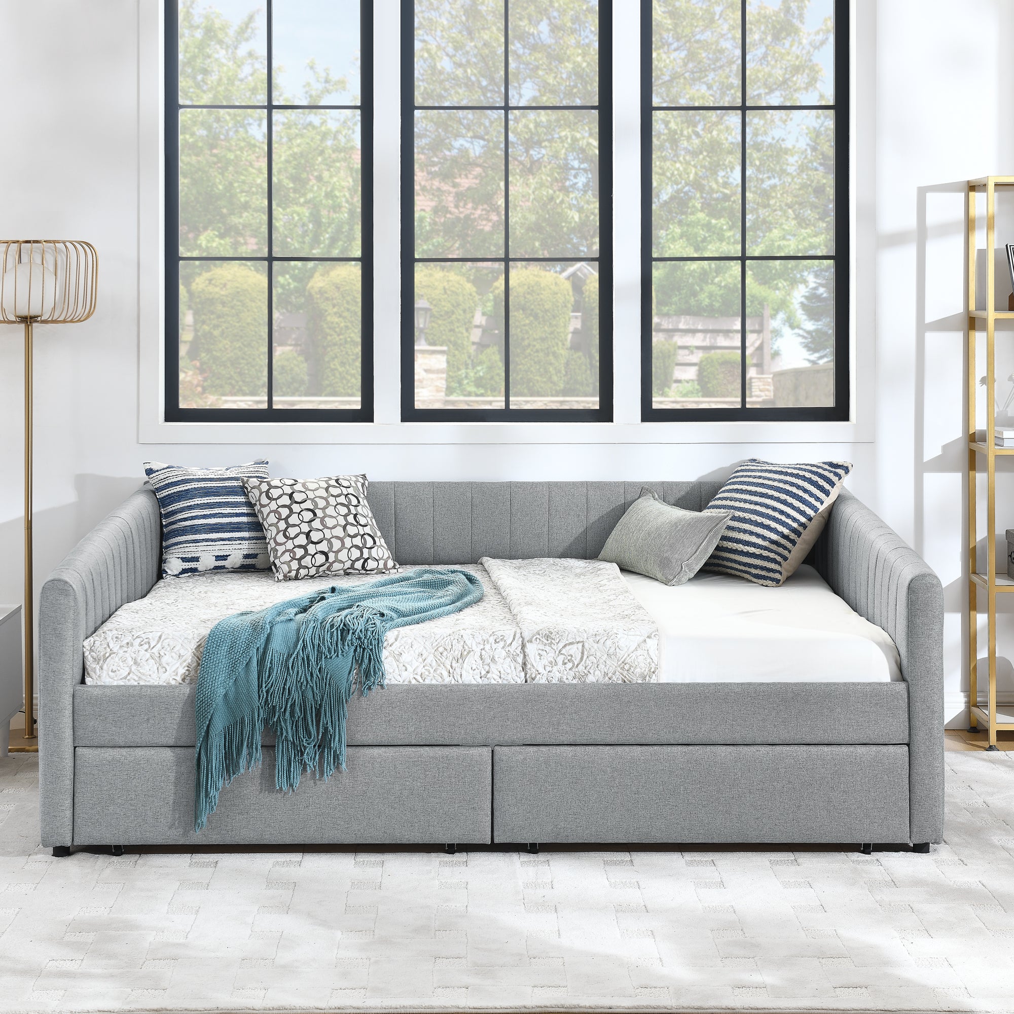 Lykke Linen Queen Bed Frame