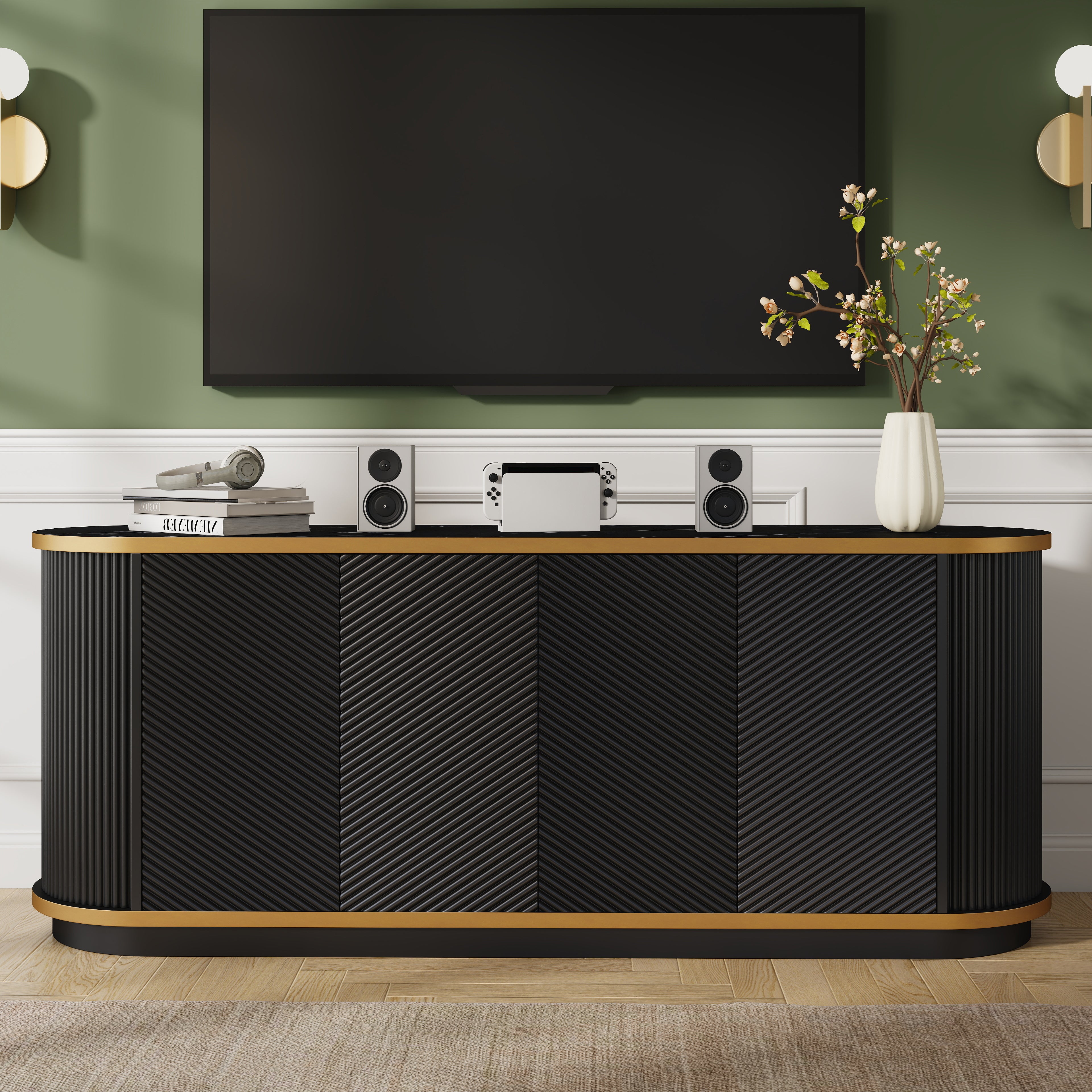 Folke Fluted Marble Sideboard