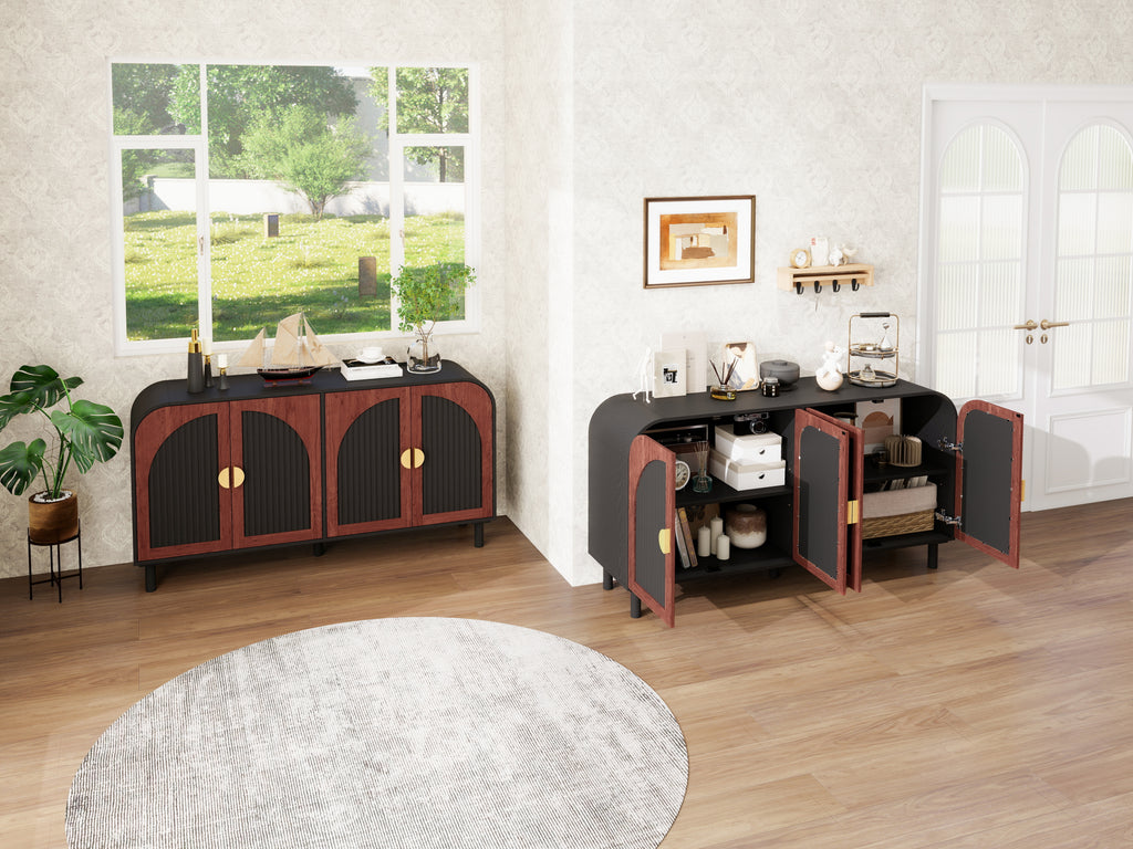 Disa Arched Solid Wood Cabinet