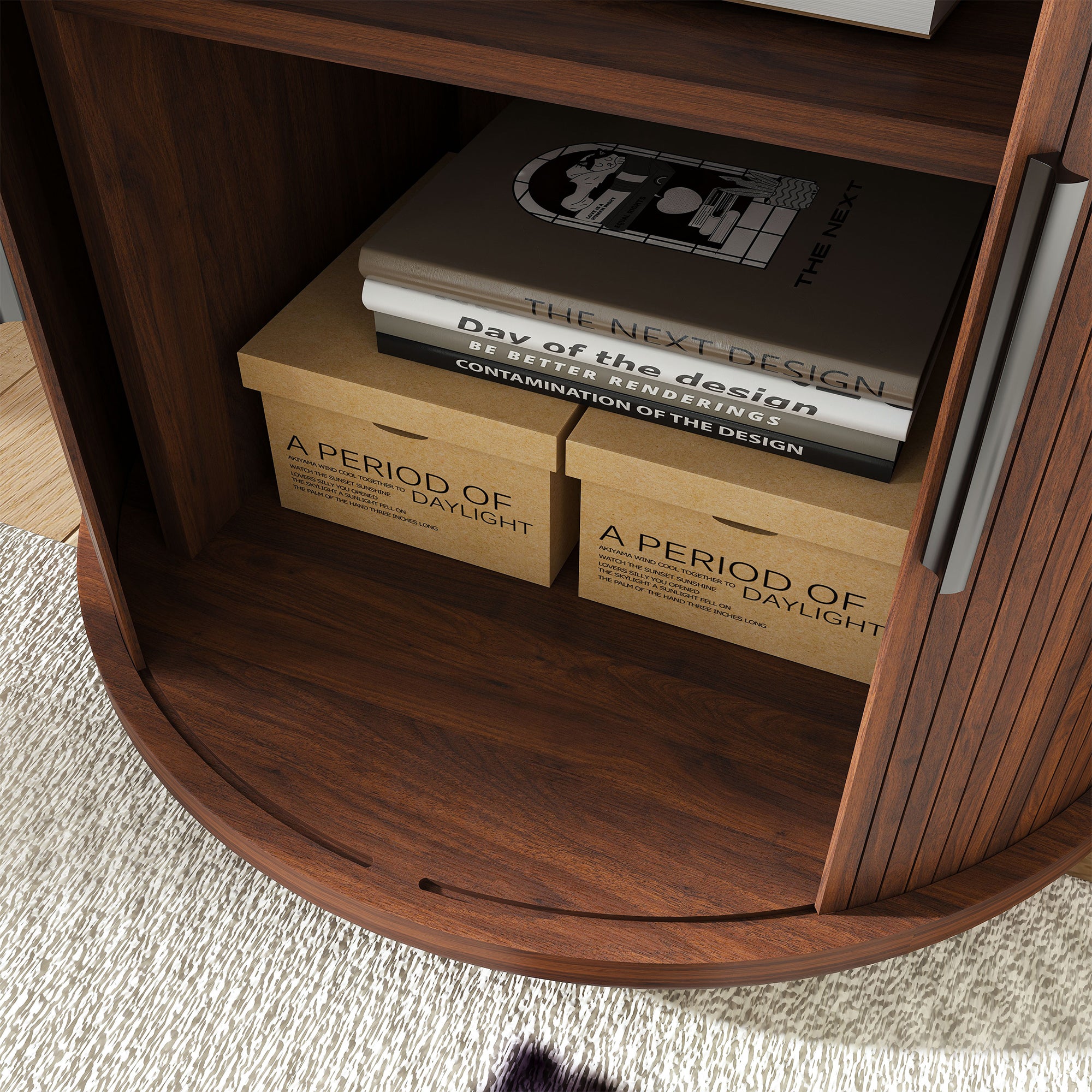 Halvor Round Walnut Nightstand
