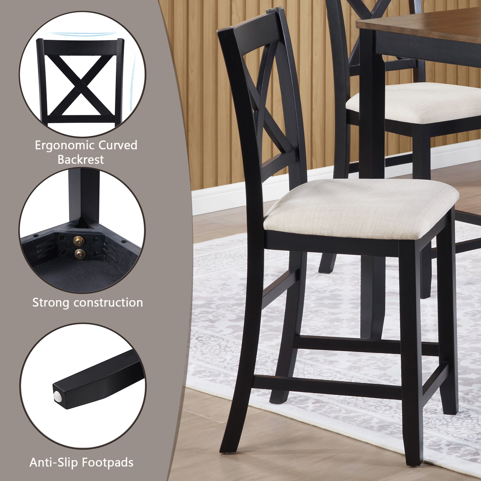 Baldur 5-Piece Oak Dining Set