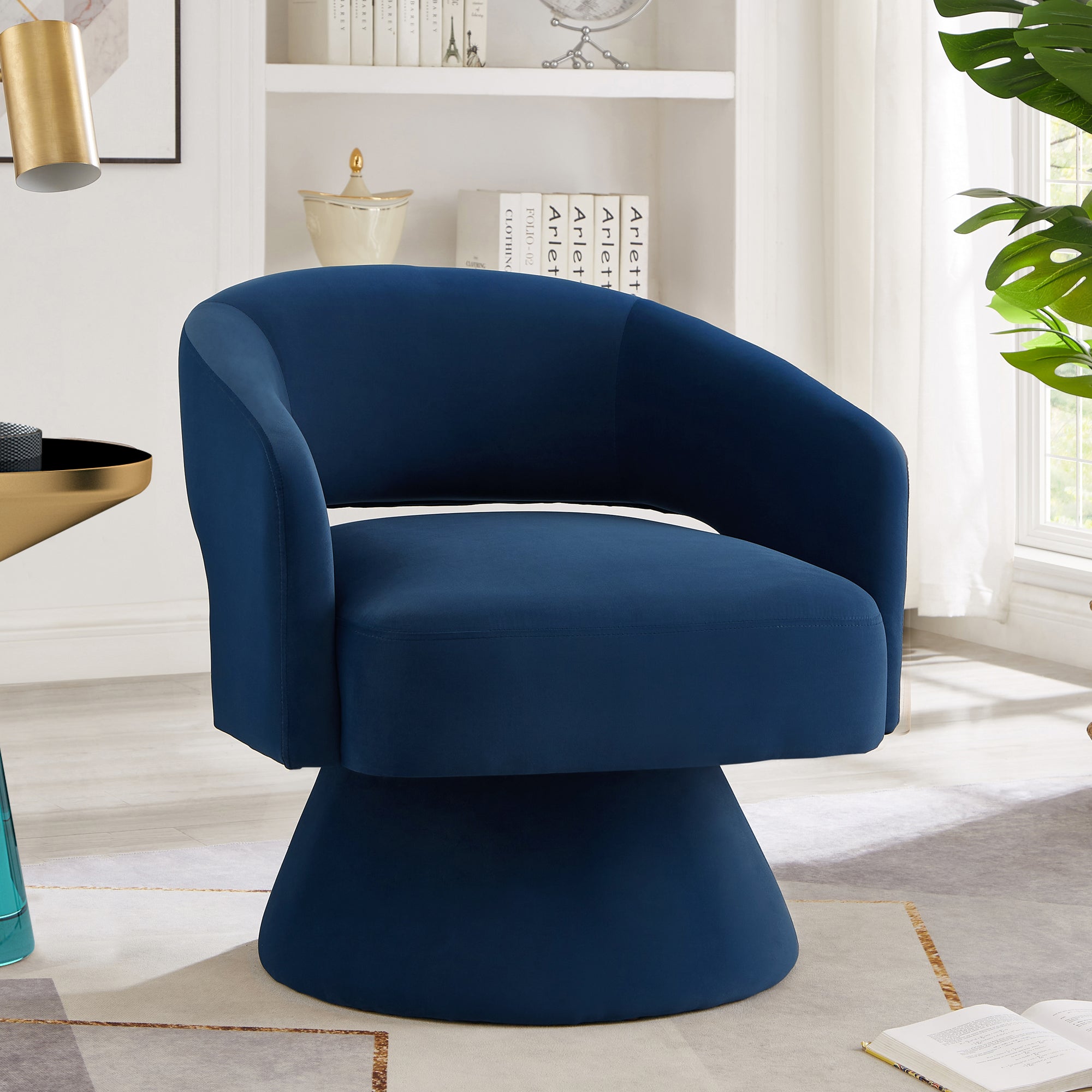 Frida Barrel Velvet Accent Chair