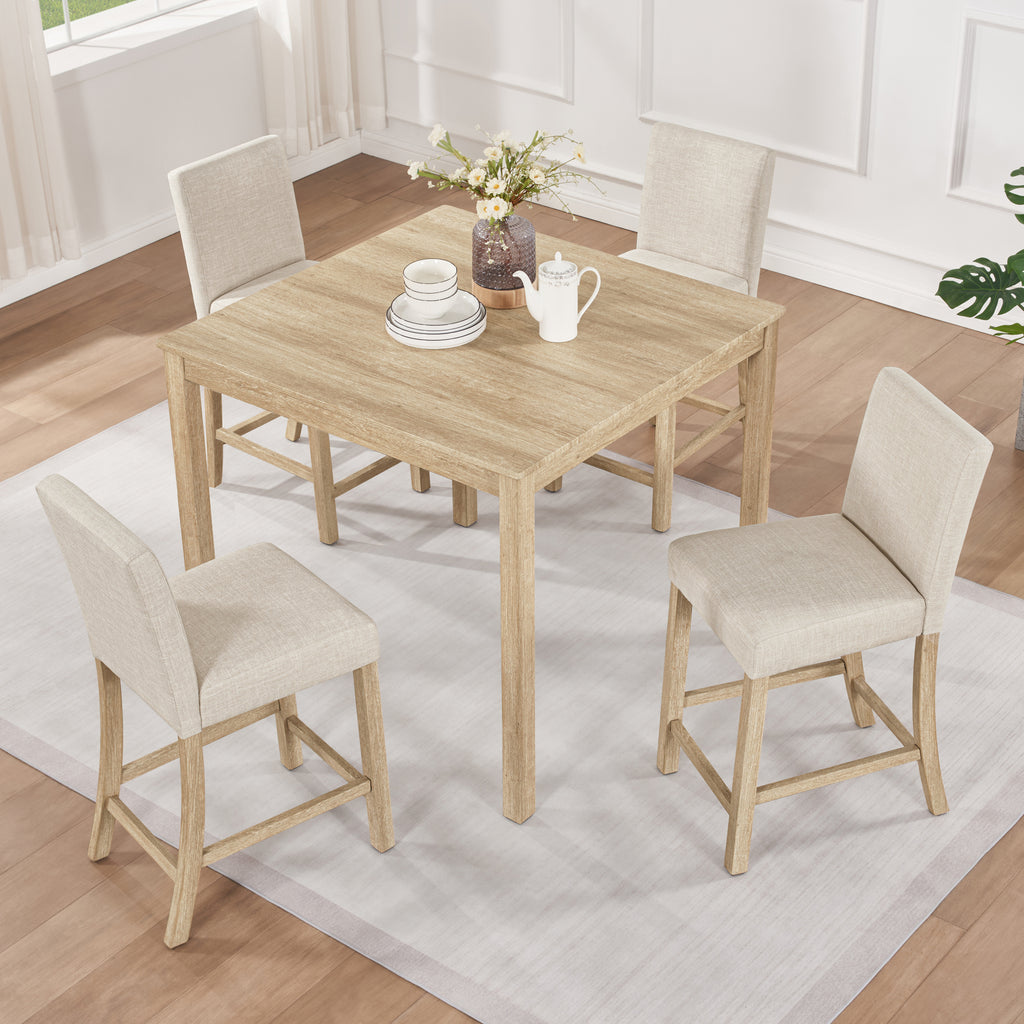 Klara 5-Piece Oak Dining Set