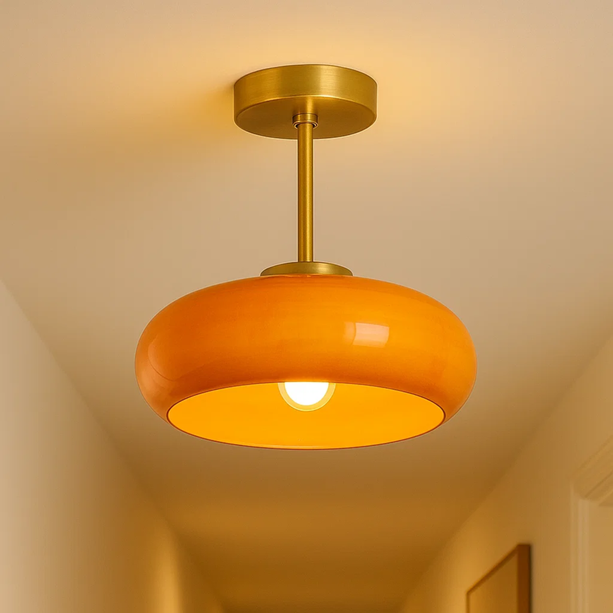 Vintage ronde retro plafondlamp