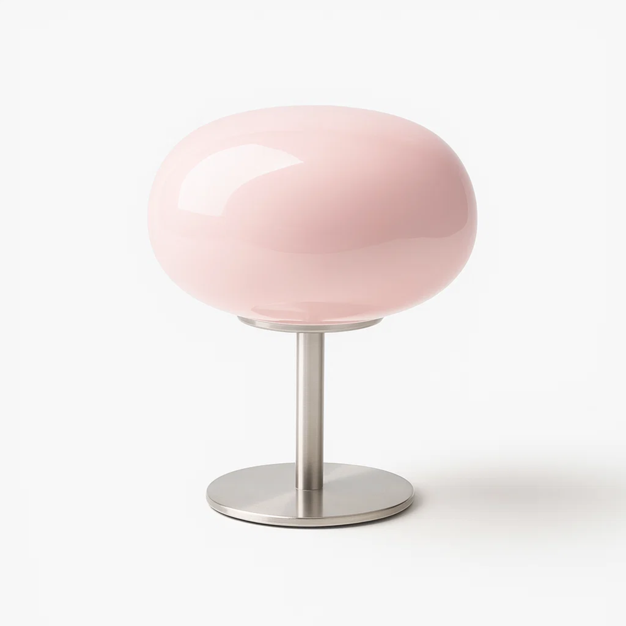 Retro tafellamp met ronde, tweedelige glazen kap