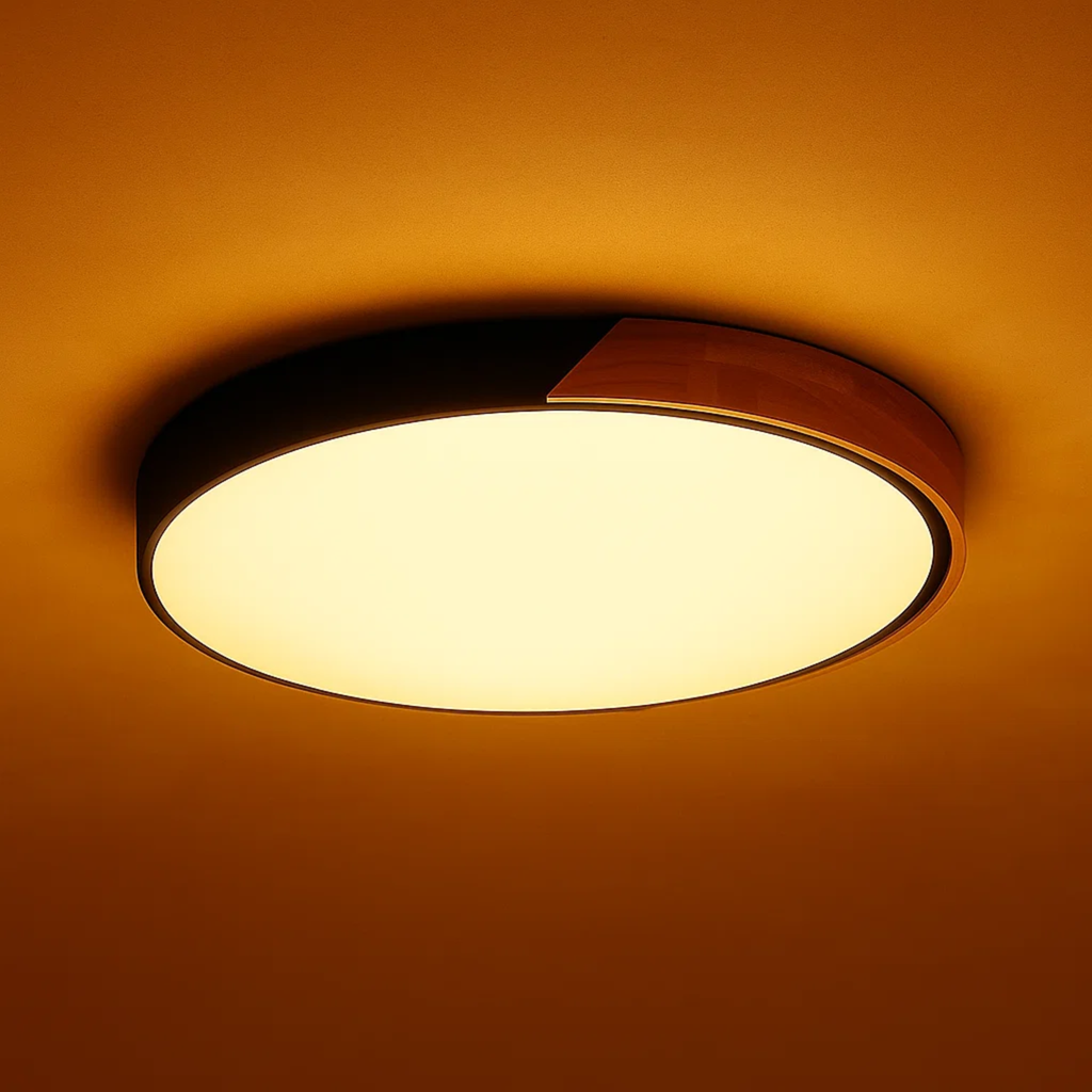 Nordic houten opbouw-plafondlamp