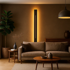Moderne verticale zwart-gouden LED wandlamp