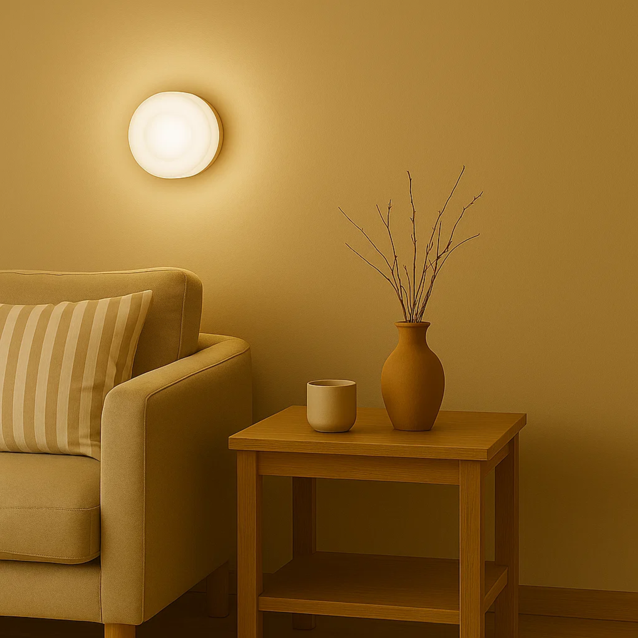 Moderne compacte ronde LED-wandlamp