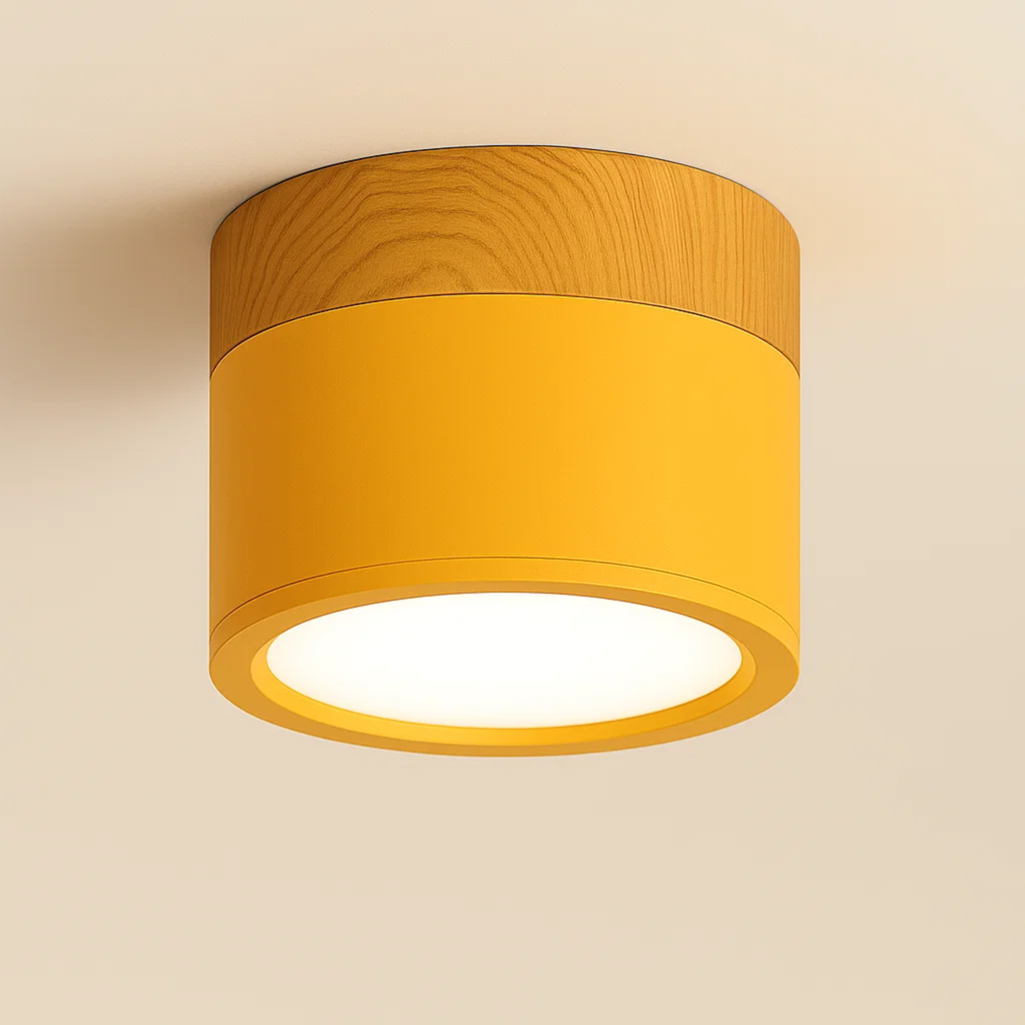 LED-plafondspot met houtaccent