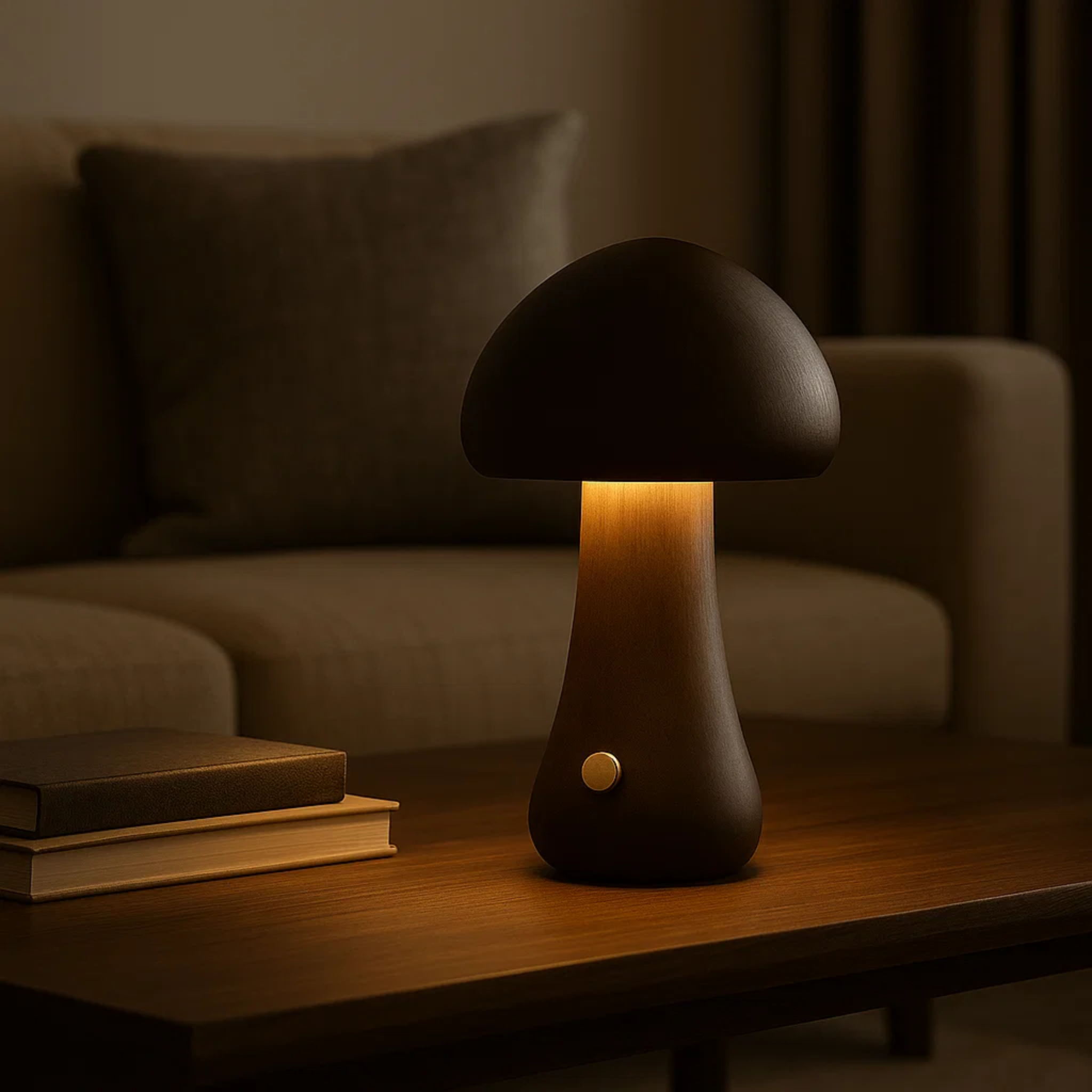 Tafellamp in paddenstoelvorm