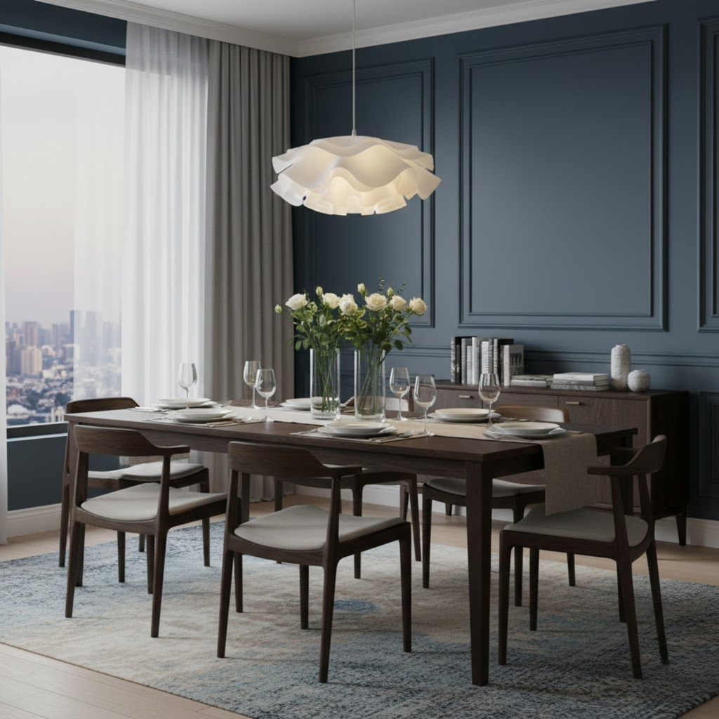 Japandi witte bloemvormige plafondlamp