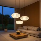 Japandi hanglamp met geplooide kap