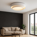 White Round LED Ceiling Lamp with Scandinavian Design