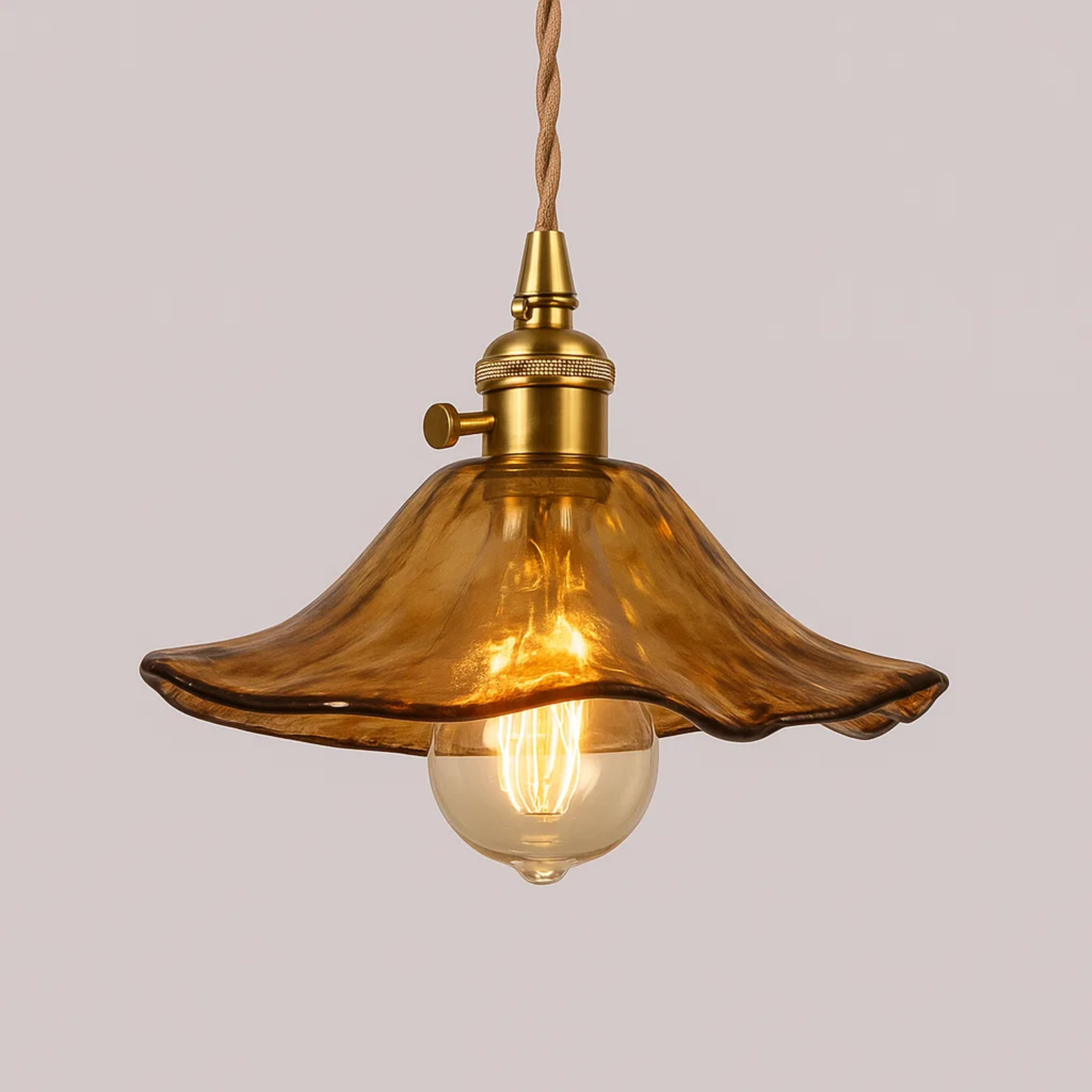 Vintage glazen bloemvormige hanglamp