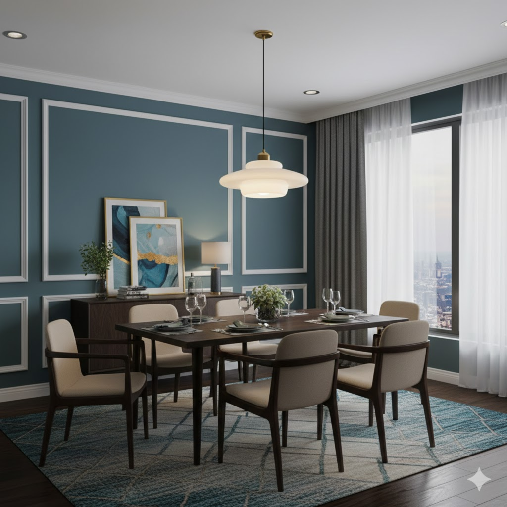 Witte glazen hanglamp in mid-centurystijl