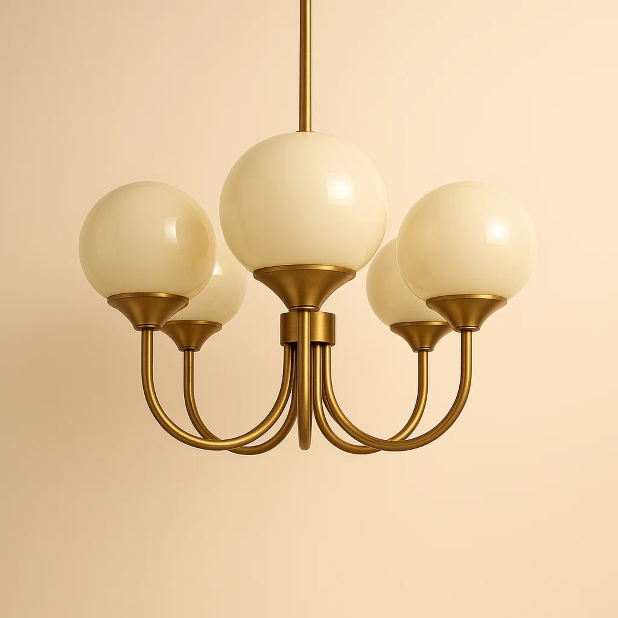 Hanglamp met gekleurde ronde glazen bollen – keuze uit 3 of 5 lichtpunten