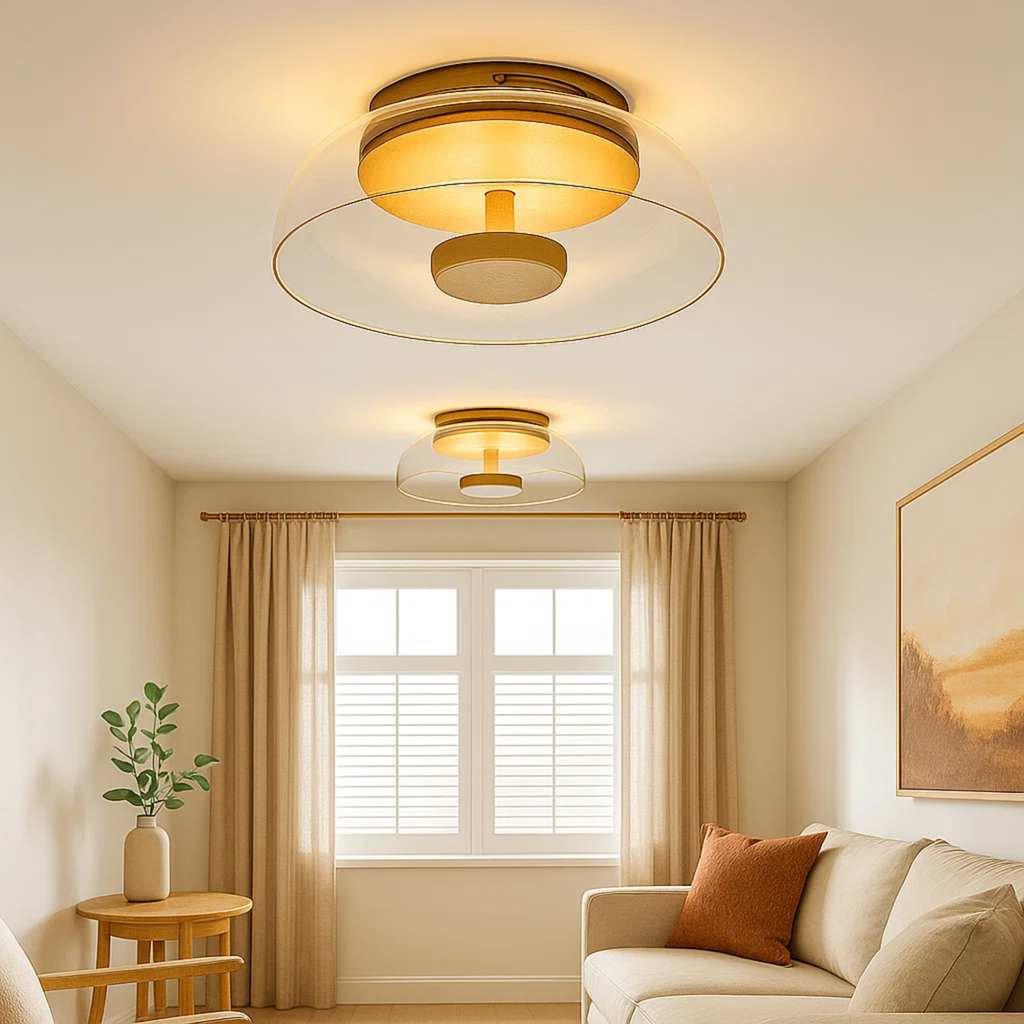 Modern LED Surface-Mounted Ceiling Lamp with Glass Shade