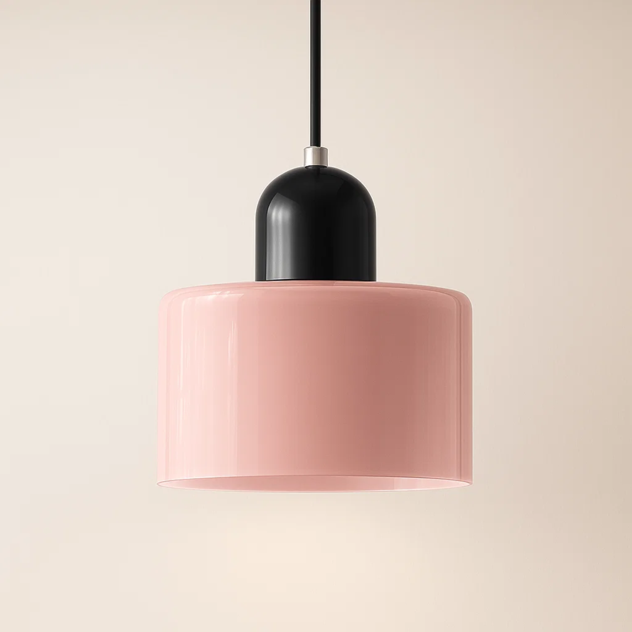 Retro plafondlamp met gekleurde kap