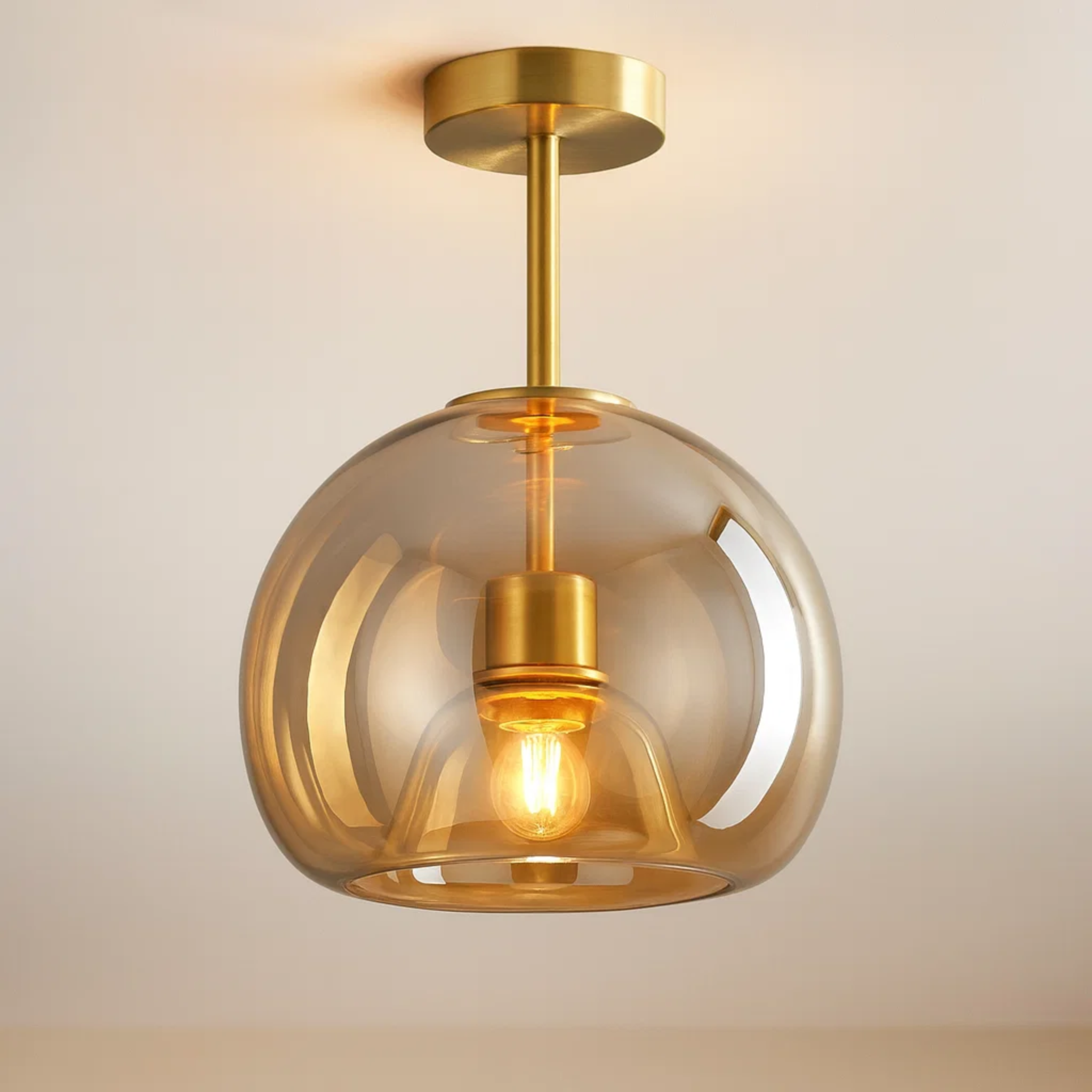 Mid-Century-Stil Glas-Deckenleuchte mit stimmungsvollem Licht