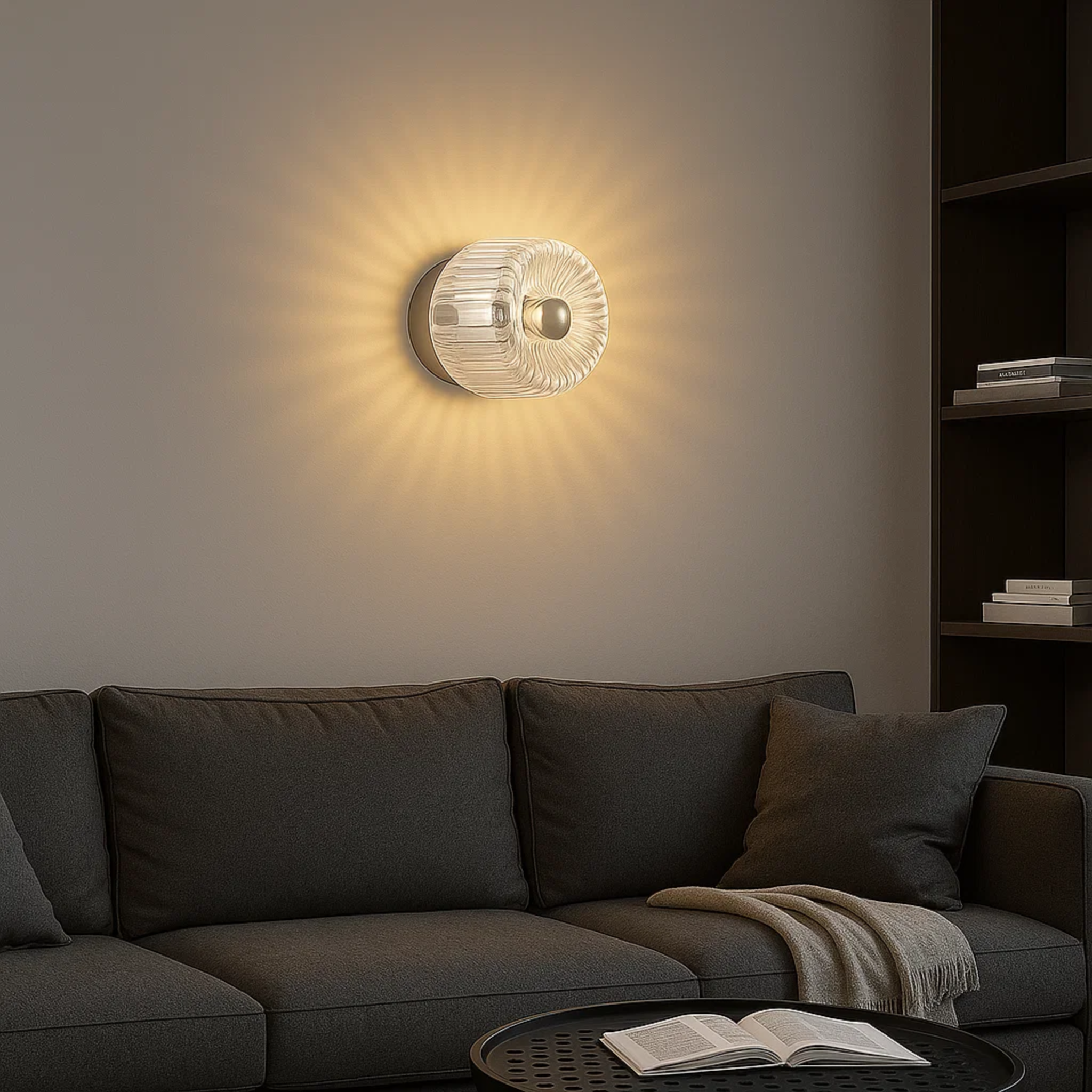 Klassieke wandlamp met geribbeld patroon