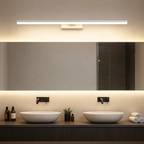 Minimalistische lineaire LED-wandlampen met een metalen afwerking