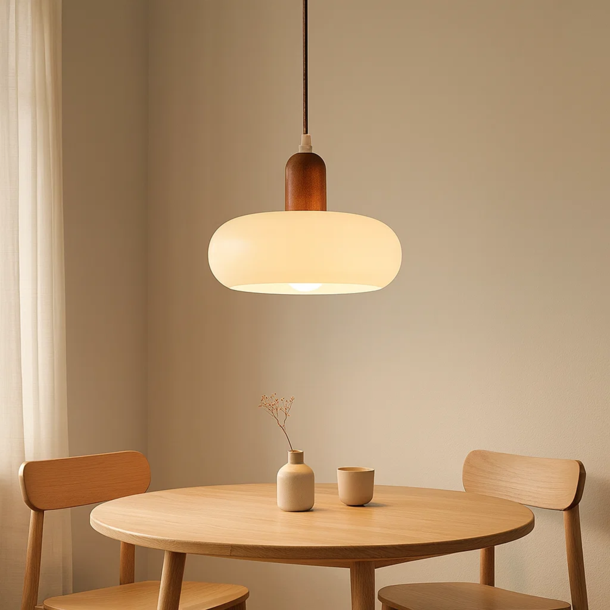 Scandinavische crèmekleurige hanglamp