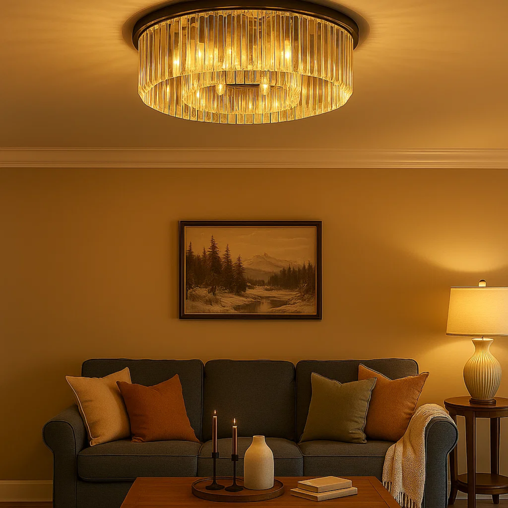 Elegante klassieke kristallen opbouw plafondlamp