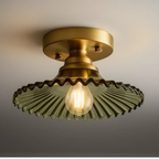 Ceiling Lamp with Ribbed, Flared Shade