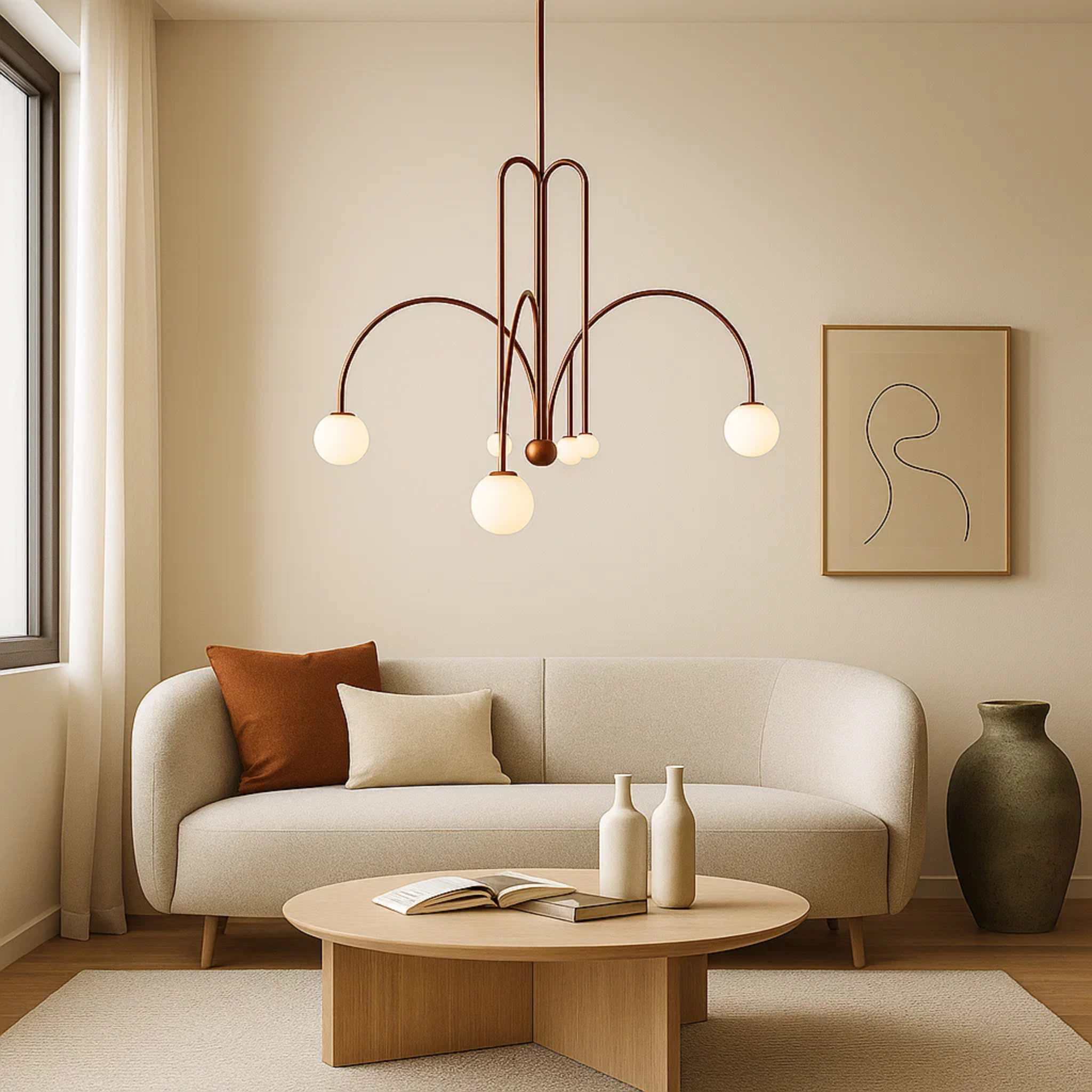 Design hanglamp met ronde lichtbollen