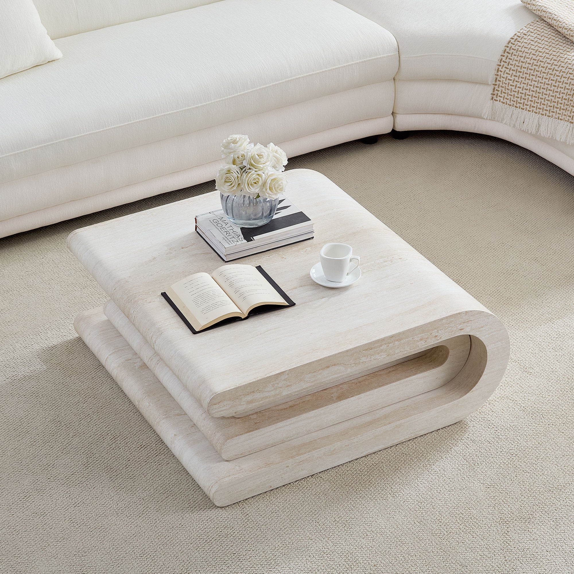 Vera Travertine Coffee Table