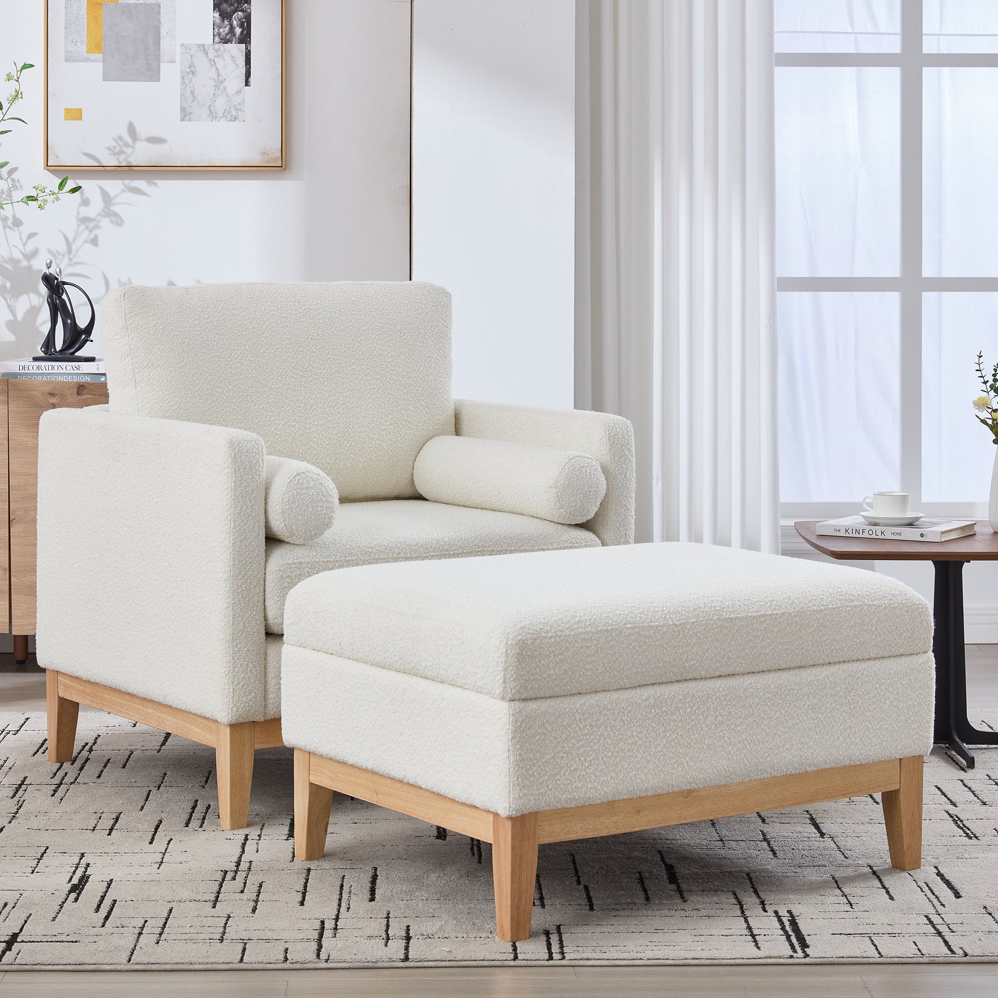 Aksel Storage Boucle Ottoman