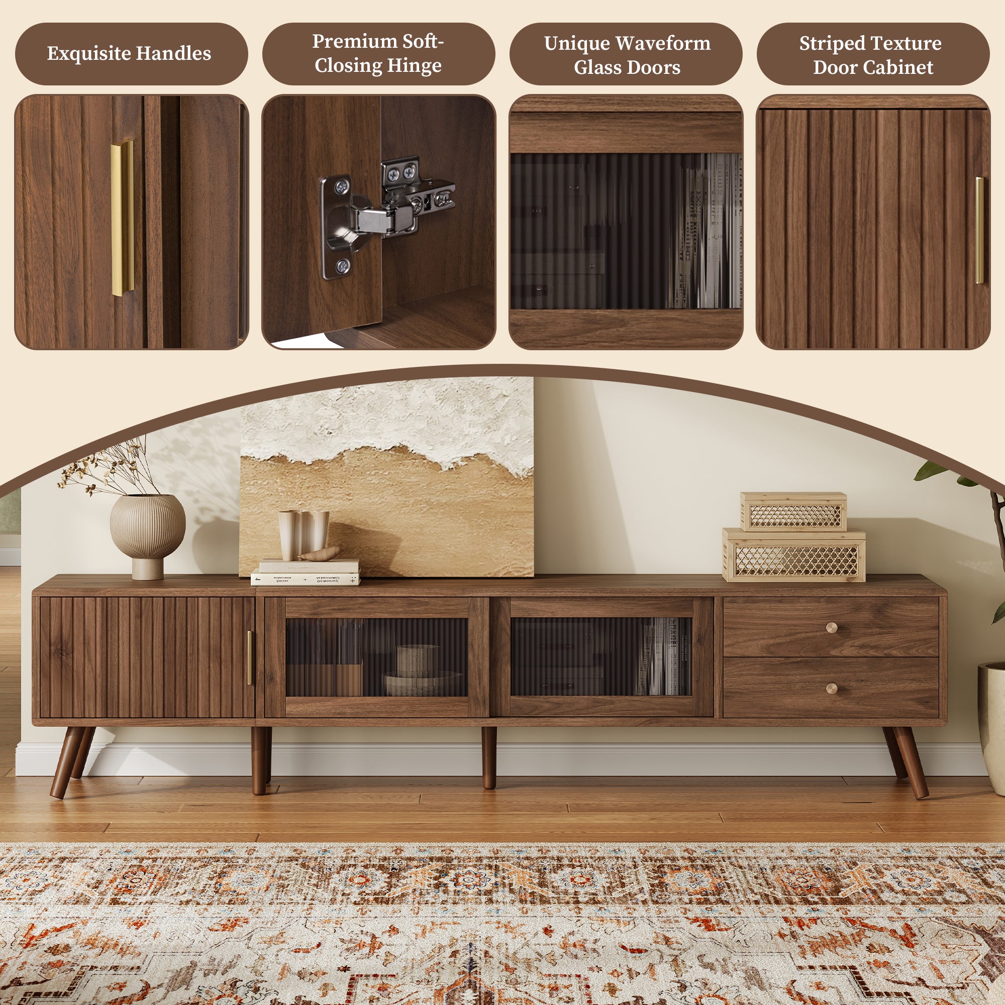 Kolbein Storage Solid Wood TV Stand