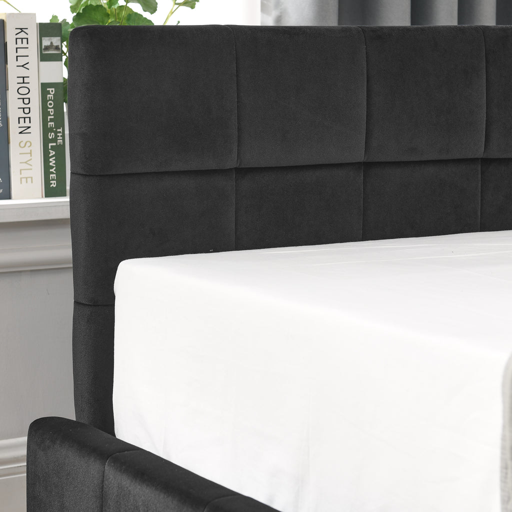 Dita Storage Velvet Full Bed Frame